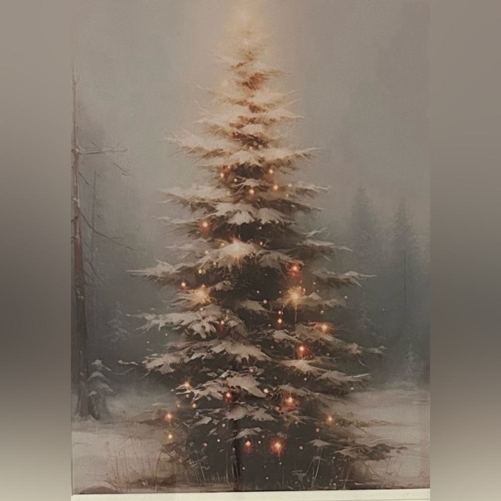 CANVAS PRINT CHRISTMAS TREE WINTER UNFRAMED 8X12